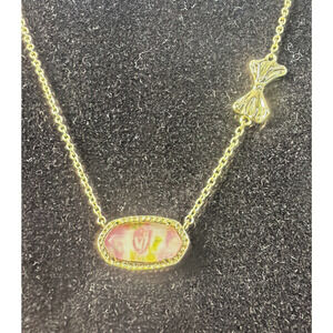 Kendra Scott Elisa Bow Gold Necklace LoveShackFancy Luna Rosa Pink Illusion NEW